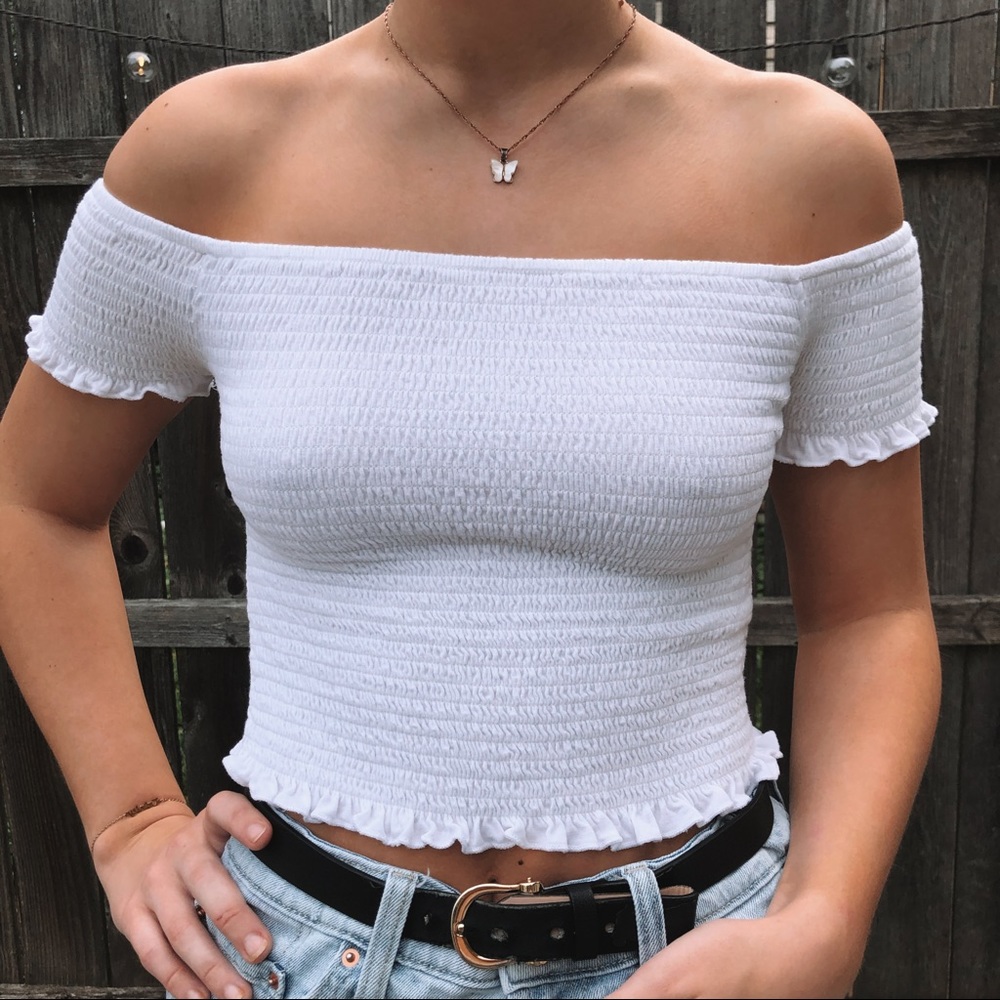 White Off the Shoulder Top